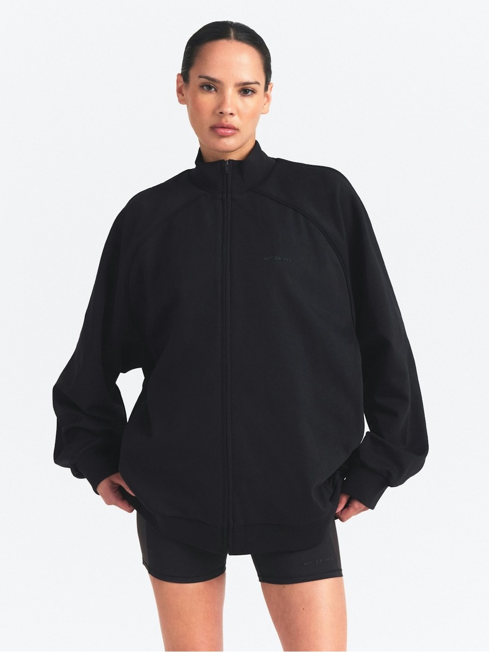 black Nike x SKIMS matte tricot oversized track jacket Size Small